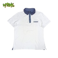 Preloved Kemeja Kaos Polo Shirt Men's Top Putih Denim