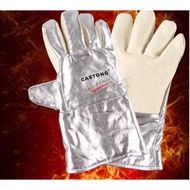 350 DEGREE Celsius HEAT RESISTANT GLOVES CASTONG SILVER WHITE NFRR15-34