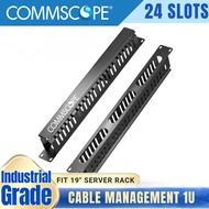 Commscope 1U Rack Mount Cable Management 19 inch,24 Slot Metal Finger Duct Wire Organizer Horizontal