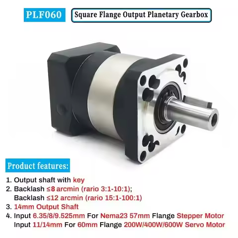 Nema23 Nema34 Planetary Reducer Ratio 5:1 10:1 For 60mm 80 90 200W 400W 600W Servo Motor Reducetion 