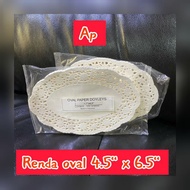 Oval White Doyleys Paper size 4.5" x 6.5" = 11 x 16.5 cm [100 pcs]