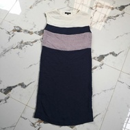 Second-hand Japanese dress 524, beautiful foam fabric with lining, long shape Size (N100-110cm E100c