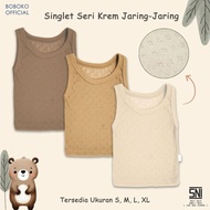 BOBOKO Newborn Singlet with Mesh Motif (1 PACK OF 3 / CONTENTS 6) - Toserbazaar baby singlet mesh