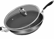 316 Grade Stainless Steel 34 CM Full Screen Wok/ Pan Double Sided  7-Layer Steel Structure  Non Stic