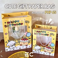 [EC] Cute Printed Paper Bag Gift Bag Takeout Bag For Food/Drinks Aesthetic Disposable