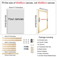 FC60x90 50x70 40x60 Natural Wooden Picture Frame For Wall Canvas Frame Diamond Painting Frame Pictur