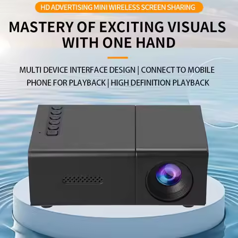 Compact Movie Projector 1080P LED Projector Remote Control Auto Keystone Correction Stereo Speaker 6