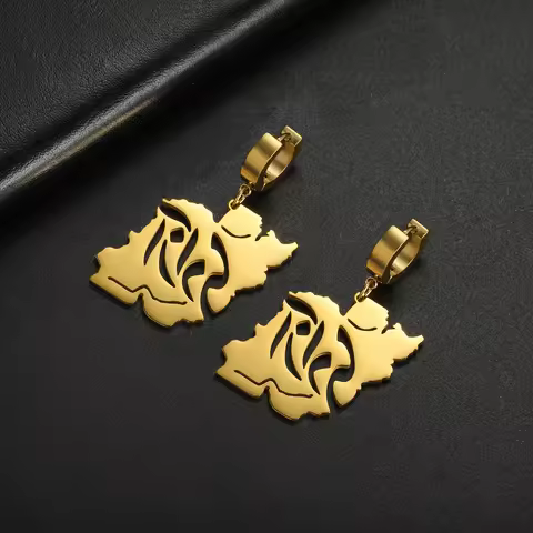 Iranian Persian Hafez Poem Earrings Farsi Calligraphy Iranian Persian Map Earrings Freedom Azadi Pea