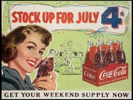 Coca Cola July 4th Holiday Retro Metal Wall Plaque Vintage sign a4