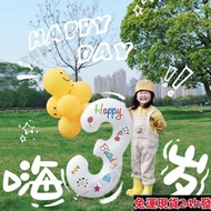 Taoyuan Shipment-Smiling Face Digital Balloon Outdoor Birthday Decoration Scene Children Boys Girls 