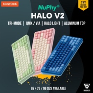 【SG】 NuPhy Halo V2 - Wireless Mechanical QMK VIA Aluminium Gaming Keyboard RGB Backlit Halo65 Halo75