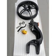 Kepspeed Single Arm PNP Y15zr / RS150 / Lc135 Free Sprocket + Caliper P34 Rear Rim 4.5 Inch Swing Arm Belakang