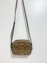 COACH 啡色 Monogram 相機袋