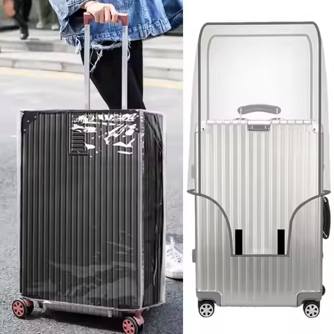 16-28 Inch Travel Luggage Cover Transparent PVC Luggage Protector Cover Waterproof Dustproof Suitcas