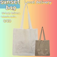 [Stock in Malaysia] New Style Korean Version Simple Crochet Designer Shopper Knit Bag Casual Hollow 