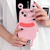 OPPO A92 A72 A5s A3s A16K A17 A12 A91 A15 A53 F5 F7 F15 F9 F11 F17 F19 F21 F23 FIND X2 X3 X5 PRO Premium Fashion Design pink frogs mobile phone case with lanyard shockproof Cover