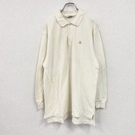 Brooks Brothers 長袖 polo 衫，帶刺繡標誌，白色，L 碼，古著。