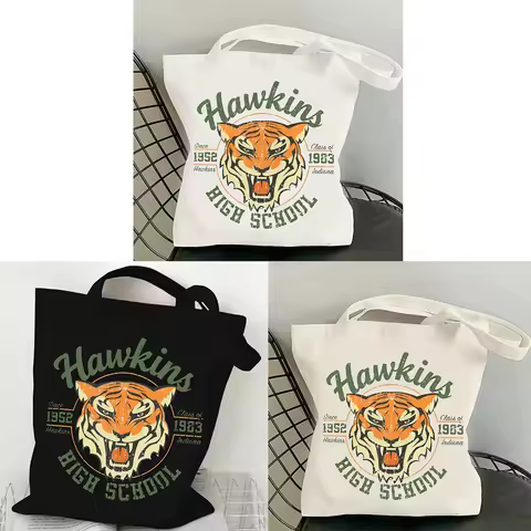 Hawkins High School Canvas Bag Shopping Y2k Shopping Tote Bag Shopper Bag for Fans Gift