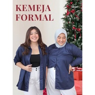 KEMEJA ATRACTIV Women's Jumbo Navy Shirt 4XL 5XL 6XL LD135 LD142 Women's Big Size Navy Shirt Navy Sh