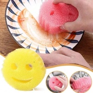 Creative Magic Dishwashing Smiley Face Sponge No Scratch Abrasive Dishwashing Sponge Pad Smiley Clea
