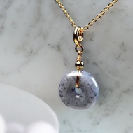 【願‧平安】烏雞翡翠平安扣項鍊 | 天然緬甸玉A貨翡翠 | 送禮