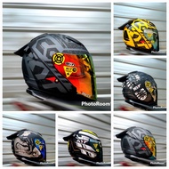 HELM KYT DJ MARU MOTIF PAKET GANTENG VENOM VISOR PNP WITH SPOILER +STIKER