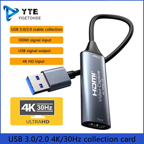 YIGETOHDE USB3.0/2.0 Video Capture Card 1080 HDMI-compatible 4K@30Hz Game Grabber Record for Switch 