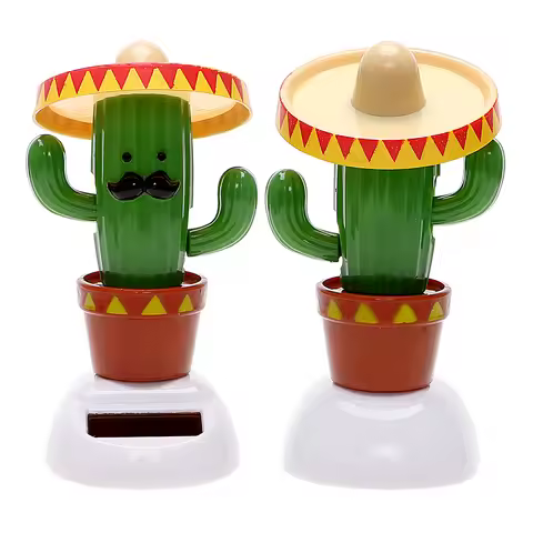 Car Accessories Cactus Soldier Solar Powered Dancing Shaking Head Creative Gift Cute Auto Dashboard 