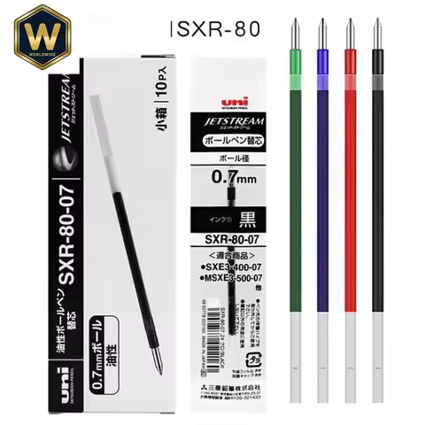 10 Pcs UNI JETSTREAM SXR-80-038/05/07 Medium Oil Refill for SXE3-400/MSXE5-1000 Ballpoint Replacemen