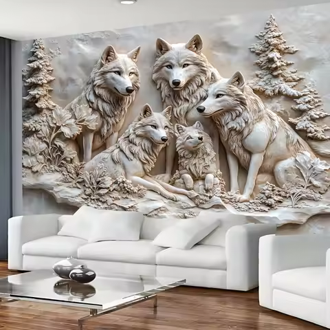 3D Wolf Family Tapestry - Perfect for Home Décor, Adding a Touch of Nature and Wilderness Charm to Y