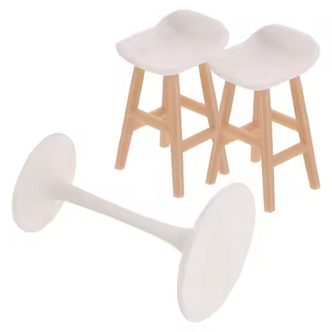 1Set Miniature Accessories 1 20 Scale Vintage Bistro Table Chairs Miniature Furniture Living Room Fa