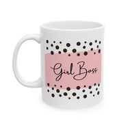 Pattern Girl Boss Pink Mug Ceramic Mug 11oz