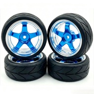 6030S-6081/6087 RC Rubber Tires 64MM & Plastic Wheel Rims sets For 1:10 HSP HPI Wltoys SAKURA D3 D4 