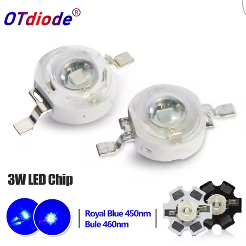Led Diode 3W Blue High Power Chip Royal Blue 440nm 450nm 460nm 465nm 45mil Grow Plant 3W Watt For DI