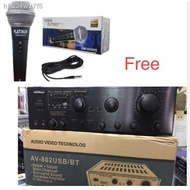 ♈☁△Konzert AV-802 Amplifier 500W x 2 With bluetooth/usb/FM FREE PLATINUM MIC