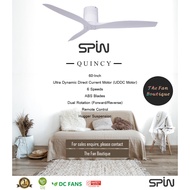 SPIN QUINCY 43" / 52" / 60" Designer Ceiling Fan w Remote Control (Optional LED Light Kit)
