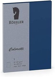 Rössler 220709590 Coloretti Cards, 220 g/m², DIN A7 HD, Jeans, Pack of 5