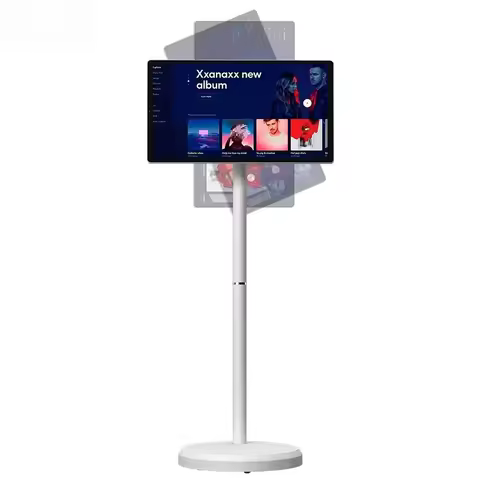 21.5 Inch 1080P Stand Tv Vertical Touch Screen Smart Portable Tv Follow by Me White 4+64gb Portable 
