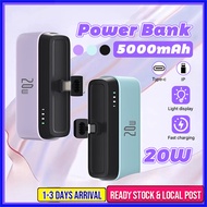PD 20W 5000mah Mini Power Bank Fast Charging Powerbank Compatible For IP 15 /14 /13 12 Series Samsung Fast Charging Portable Charger with Phone Holder