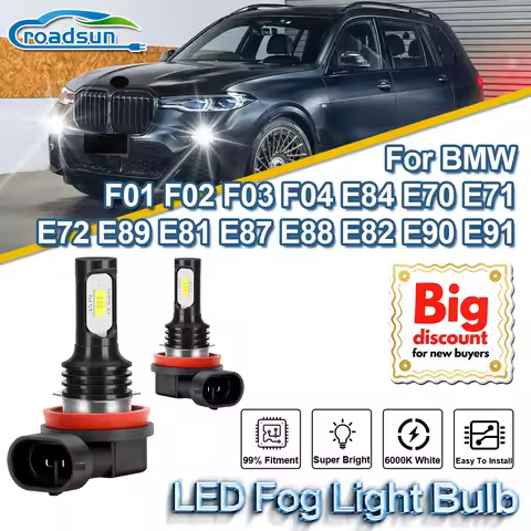 2Pcs H11 H8 H9 Fog Lights 100W 12000LM Car Fog Lamps 6000K For BMW F01 F02 F03 F04 E84 E70 E71 E72 E