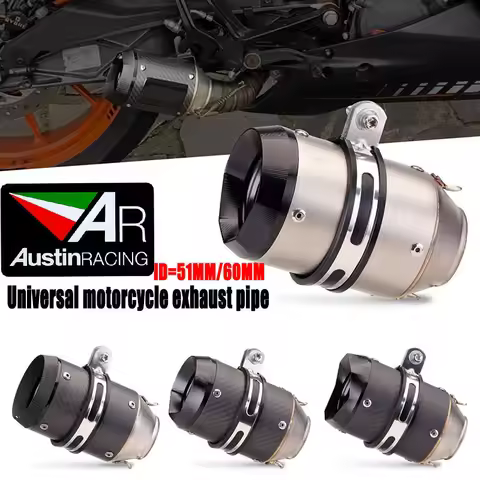 51mm 60mm AR exhaust Austin Racing Inlet universal Muffler Pipe Exhaust Pipe Tailpipe