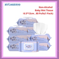 Baby Wet Tissue 80pcs Non-Alcohol Baby Wipes Alcohol Free Fragrance Pure Water Tisu Basah MY