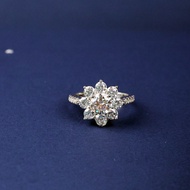 1ct Sunflower Moissanite 925 Silver Engagement Ring, Romantic Gift For Proposal, Anniversary, Birthd