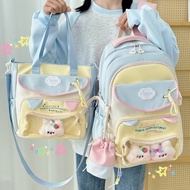 school bag girl bag sekolah perempuan Backpack Large-capacity High-value Sweet Girl Dopamine Girl Hi