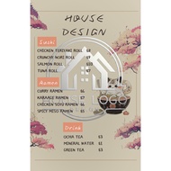 Menu  Design A4 1Sheet