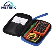 Meterk เครื่องทดสอบเฟสแบบพกพา 3 เฟสเครื่องทดสอบเฟส-sequence Meter Phase-Orderตัวบ่งชี้LED Buzzer 60V