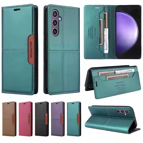 Leather Flip Wallet Case For Samsung Galaxy S24 S23 S22 S21 S20 FE S10 S25 S24 Plus Book Case Cards 