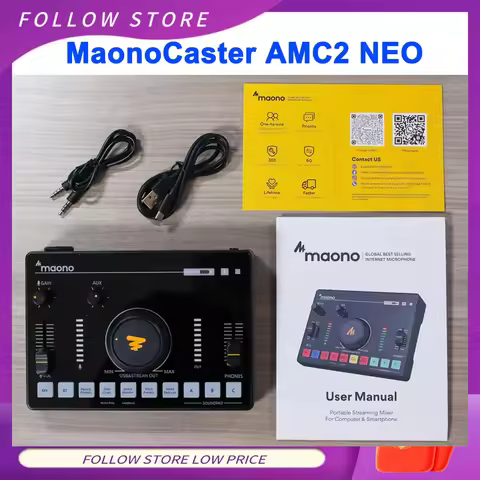 Original Maono AMC2 Neo Live Streaming Mixer for Podcasting/Recording/Gaming Podcasting Console Maon
