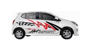 Sticker stiker mobil Daihatsu Ayla Toyota Agya cutting mobil Ayla