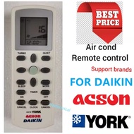 Replacement YORK DAIKIN ACSON Aircond Remote Control 1HP~3HP